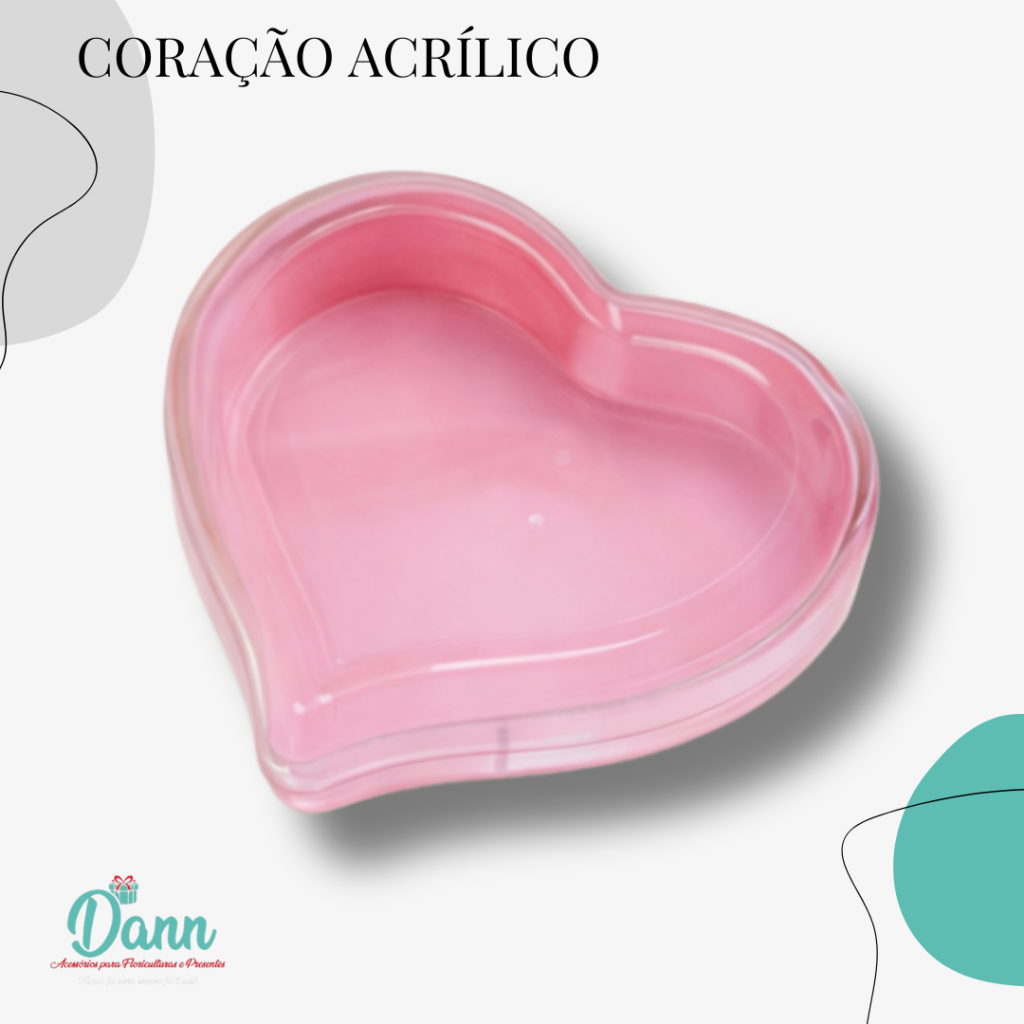 CORAÇÃO ACRILICO ROSA REF 1653