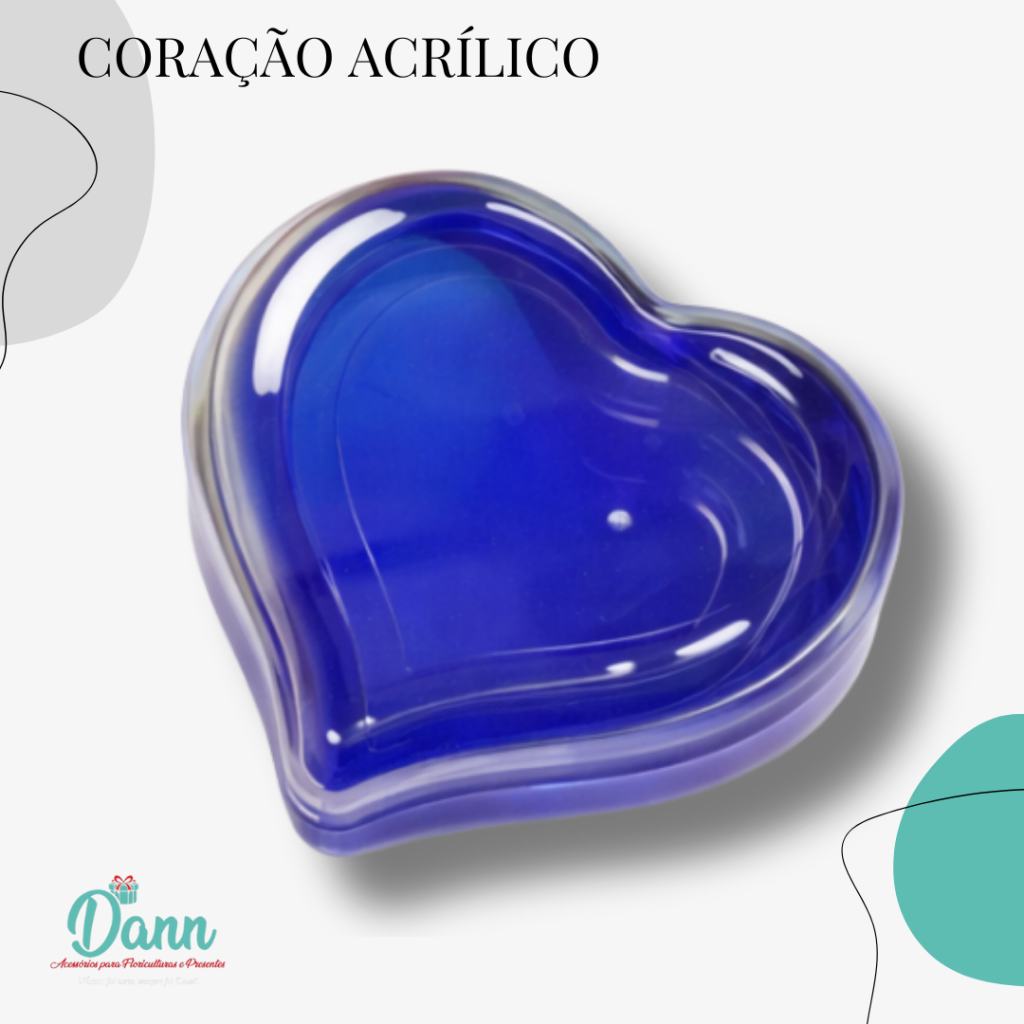 CORAÇÃO ACRILICO AZUL REF 3057 TAMANHO 18X16X6