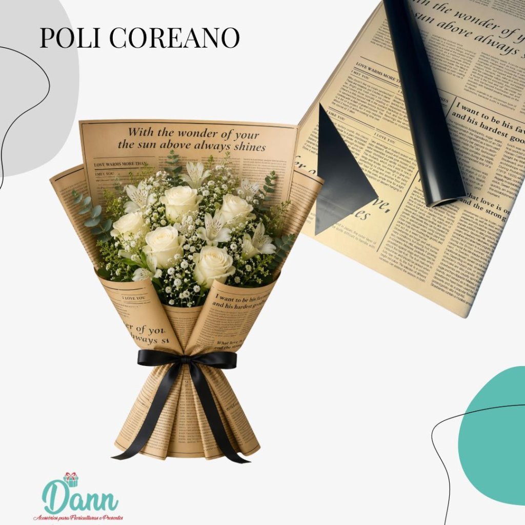 153675 POLI COREANO 58X58 C/20 DEC PEROL JORNAL PRETO REF 3830