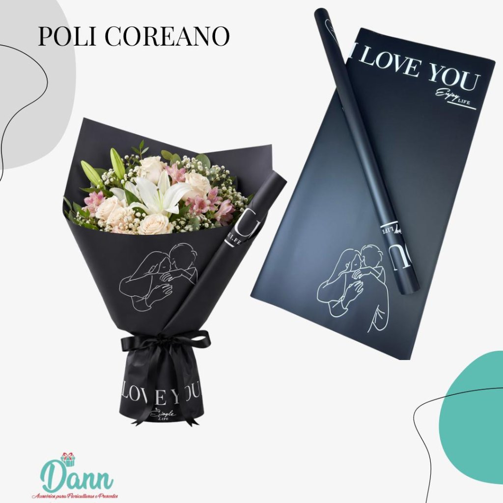 153682 POLI COREANO 58X58 C/20 DEC PEROL ROMANCE PRETO REF 3838