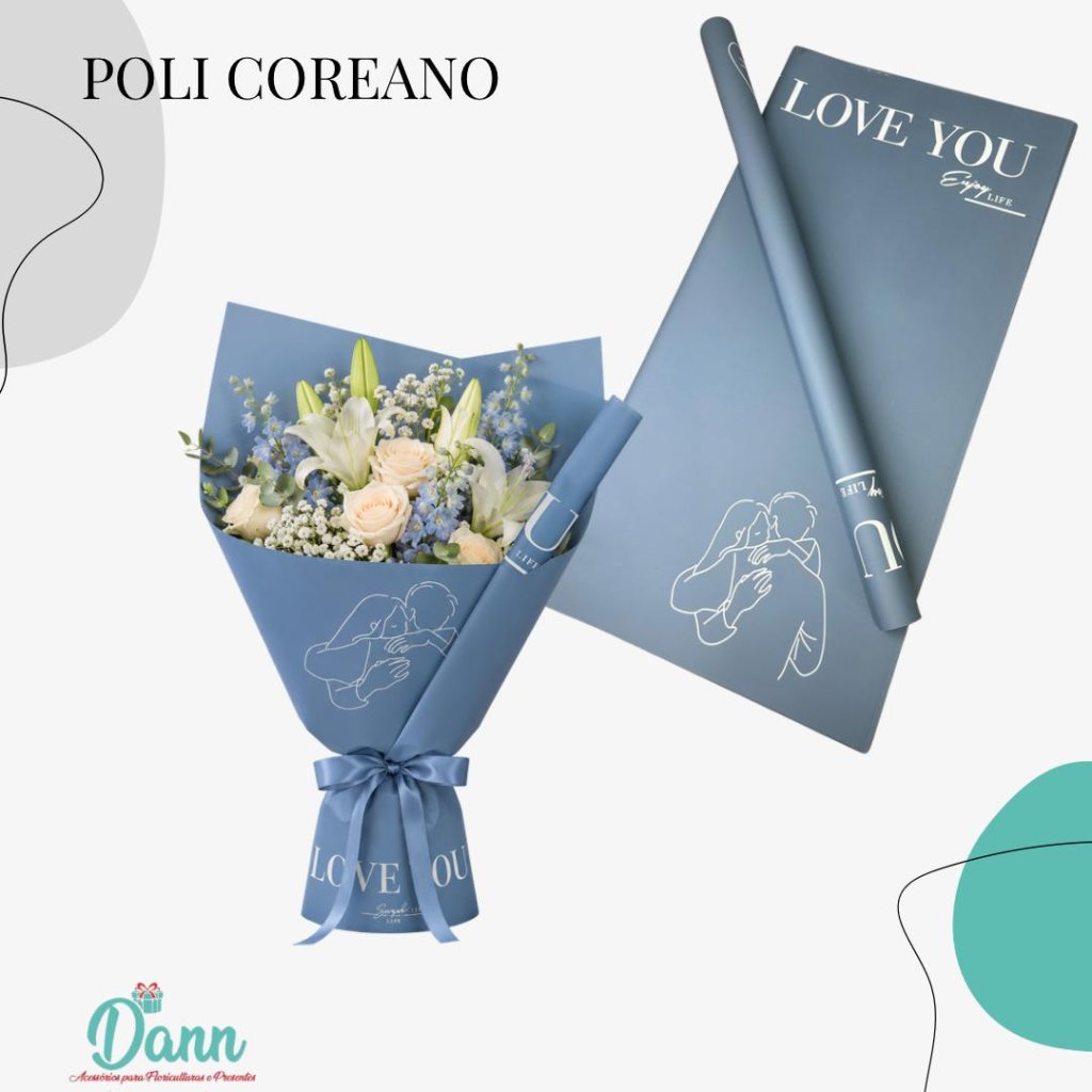153682 POLI COREANO 58X58 C/20 DEC PEROL ROMANCE AZUL REF 3835