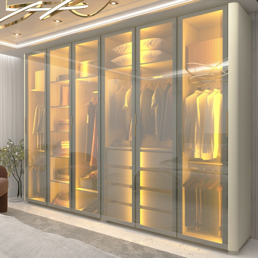 Roupeiro Innova 6 Portas de Vidro Reflecta