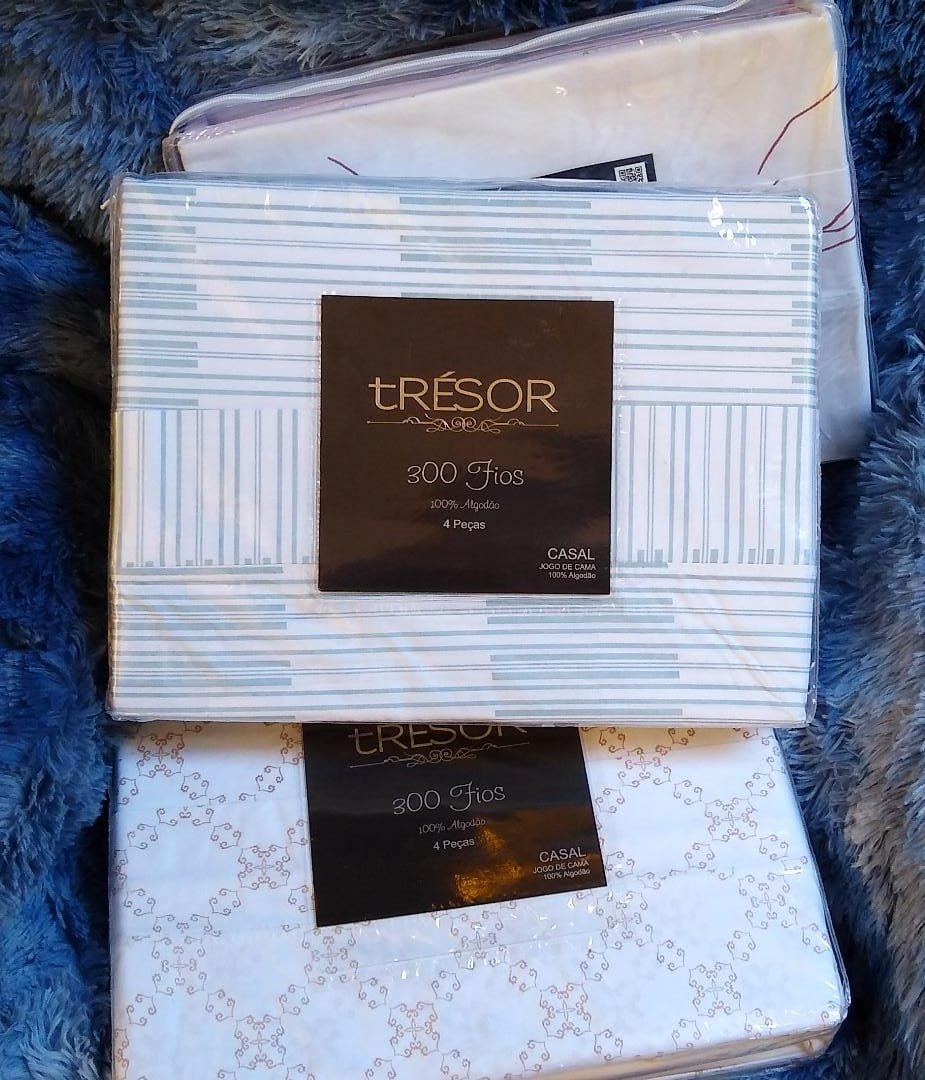 Jogo de Cama Lençóis King Size, 300 Fios