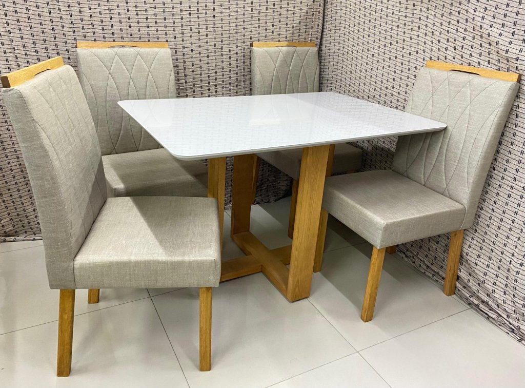 mesa pedro 1.20x0.80 + 4 cadeiras madeira maciça