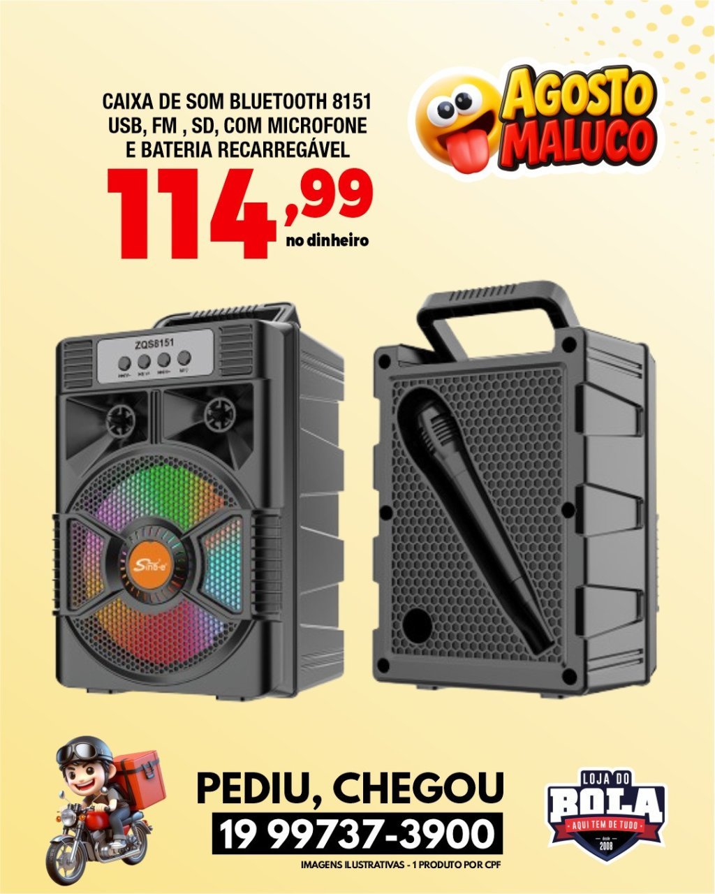 CAIXA DE SOM BLUETOOTH 8151