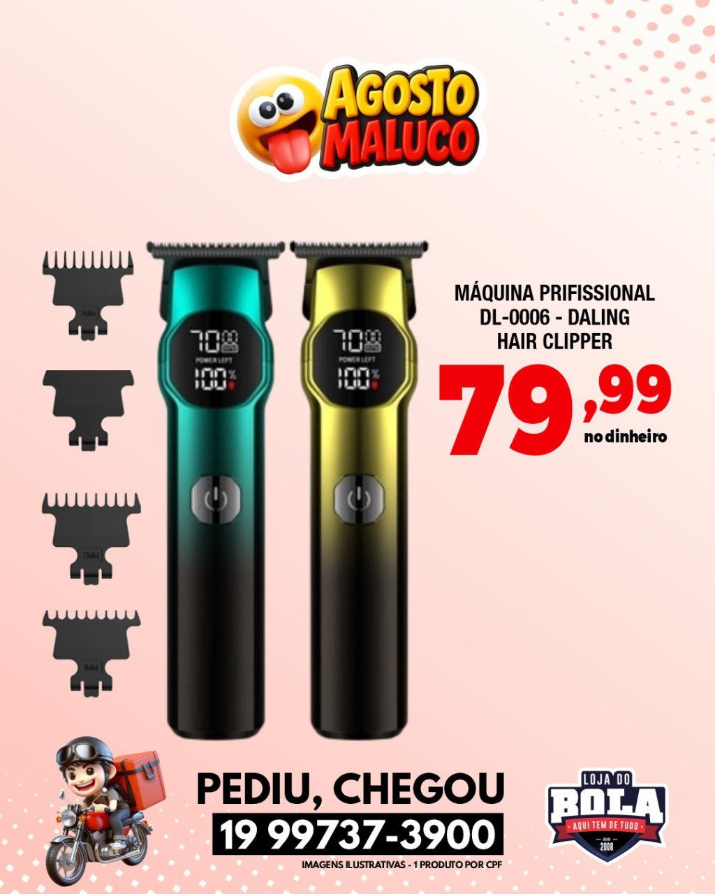MÁQUINA PROFISSIONAL CABELO DALING DL-0006
