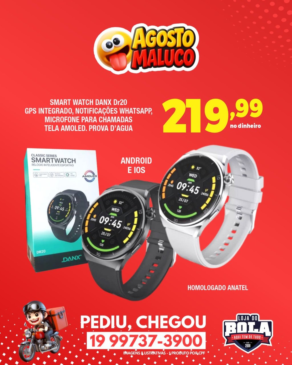 RELÓGIO SMARTWATCH DANX DR20