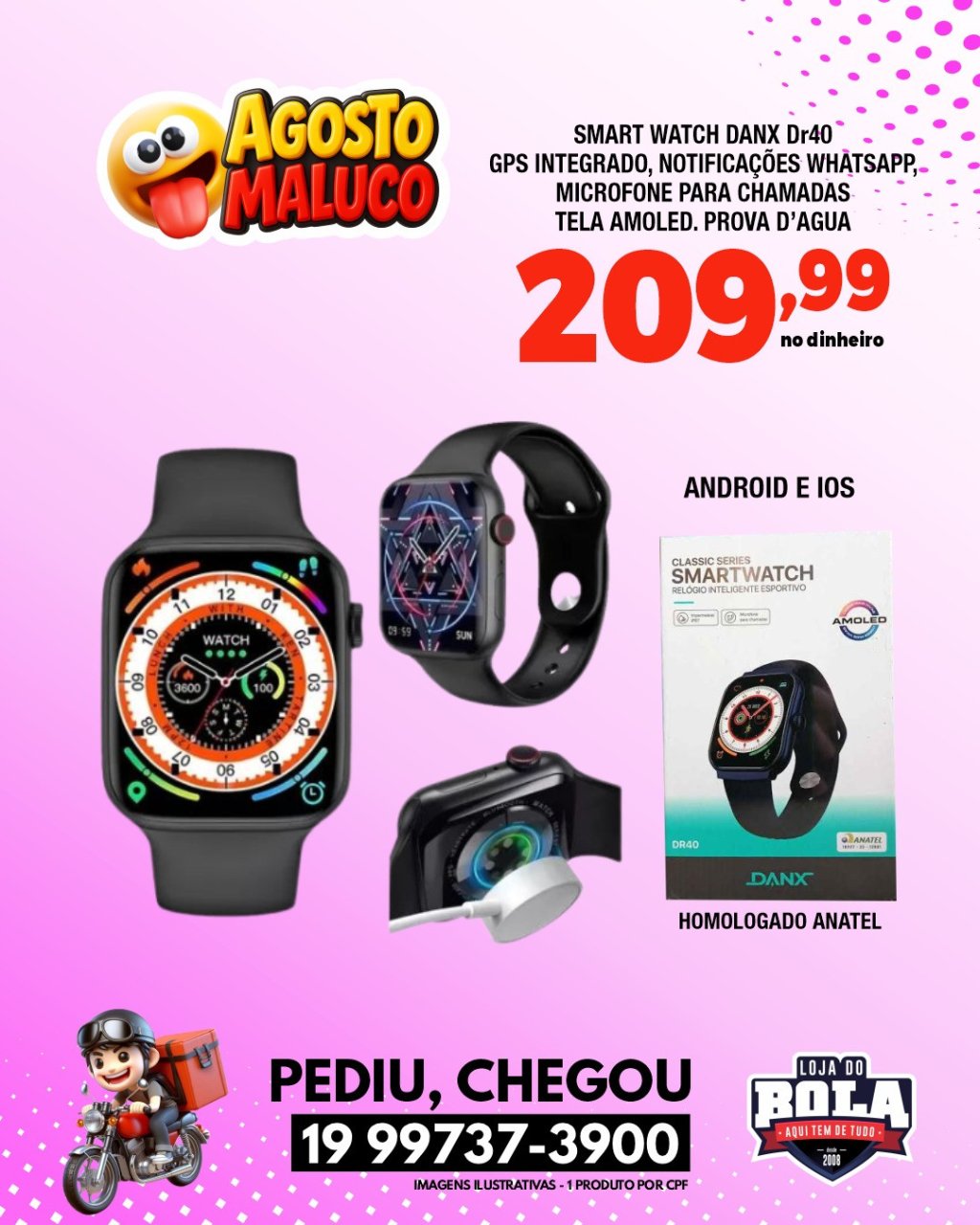 RELÓGIO SMARTWATCH DANX DR40
