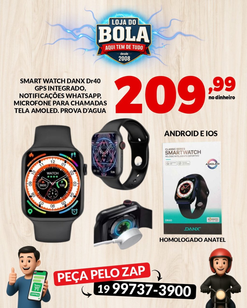 RELÓGIO SMARTWATCH DANX DR40