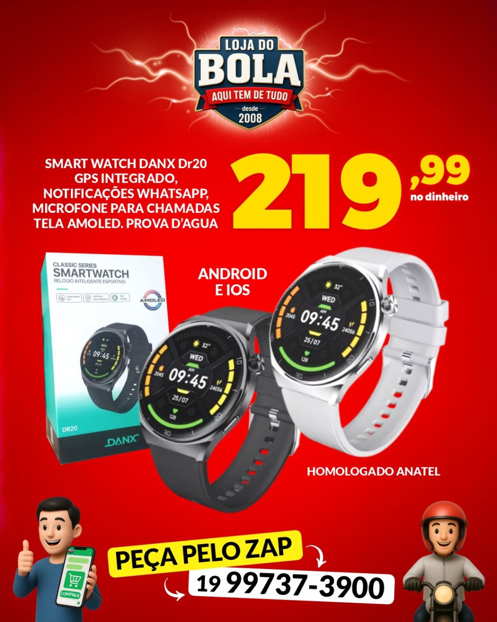 RELÓGIO SMARTWATCH DANX DR20