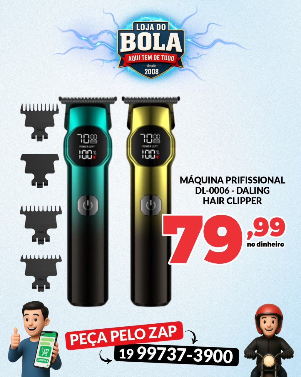 MÁQUINA PROFISSIONAL CABELO DALING DL-0006