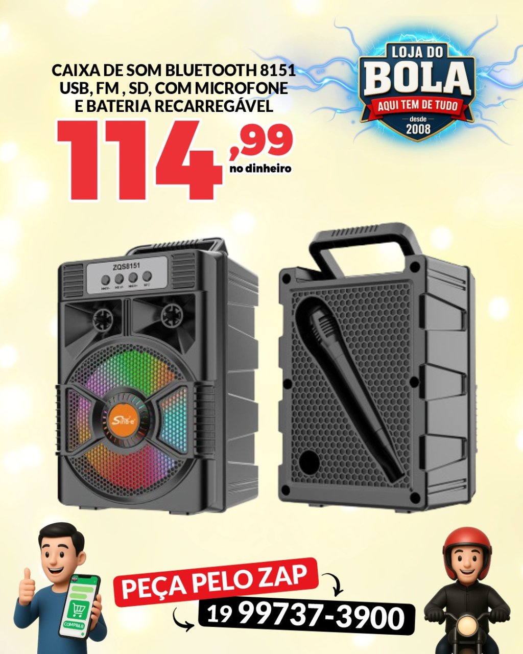 CAIXA DE SOM BLUETOOTH 8151