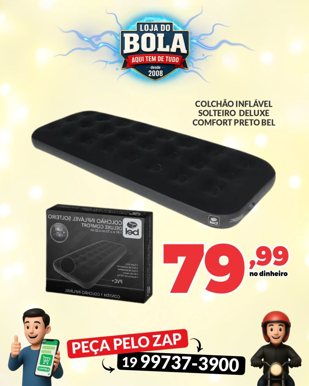 COLCHÃO INFLÁVEL BEL - SOLTEIRO