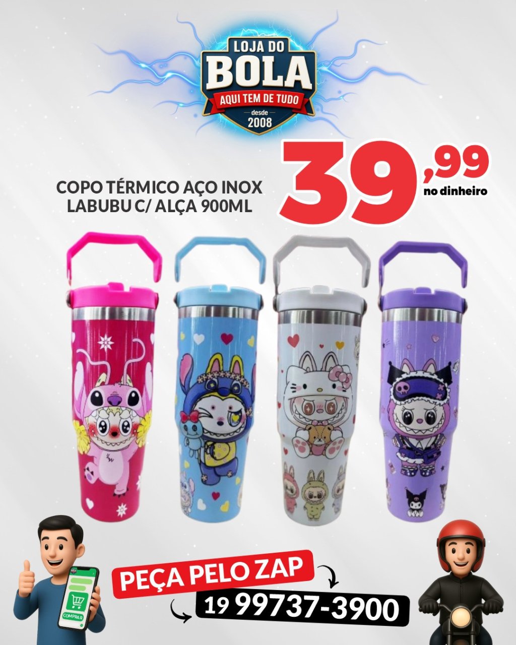COPO TÉRMICO 900ML LABUBU