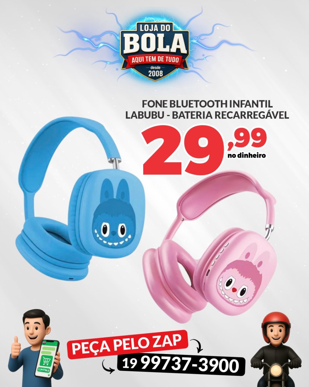 FONE BLUETOOTH LABUBU