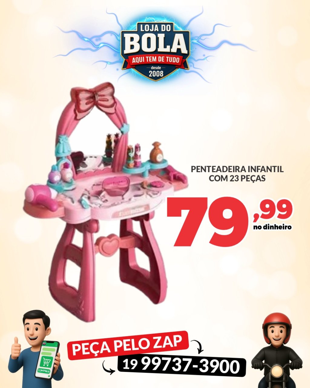 PENTEADEIRA INFANTIL 23 PEÇAS - 60CM x 38CM