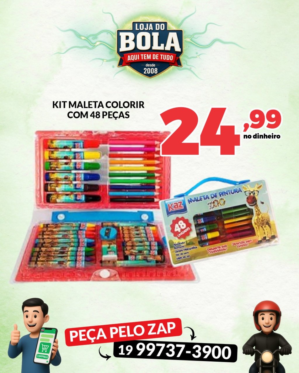 MALETA PARA PINTURA COMPLETA 48 PEÇAS