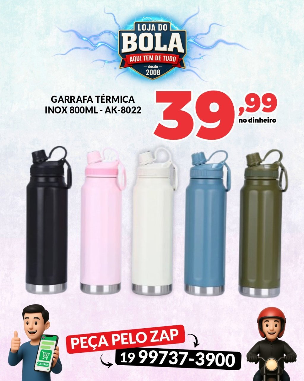 GARRAFA TÉRMICA 800ML AK-8022