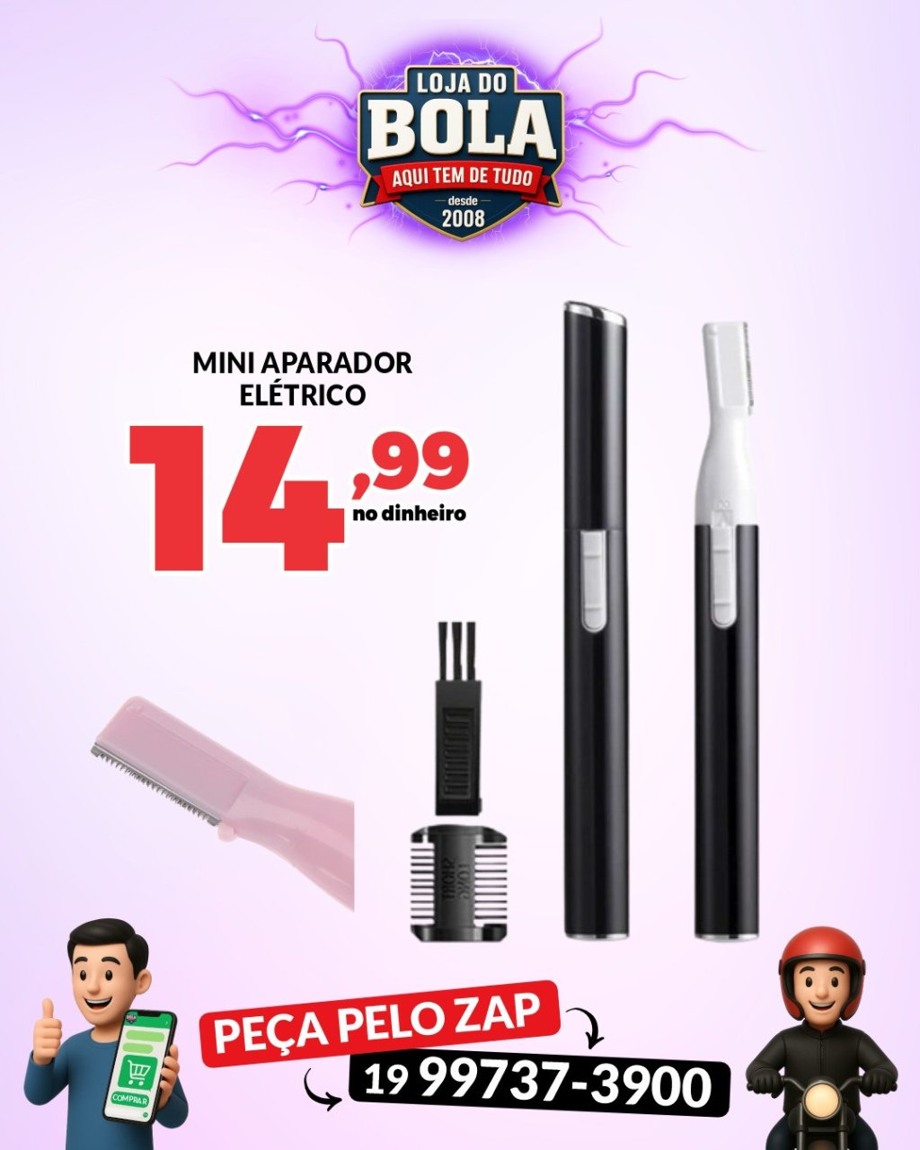MINI APARADOR DE SOBRANCELHAS ELÉTRICO