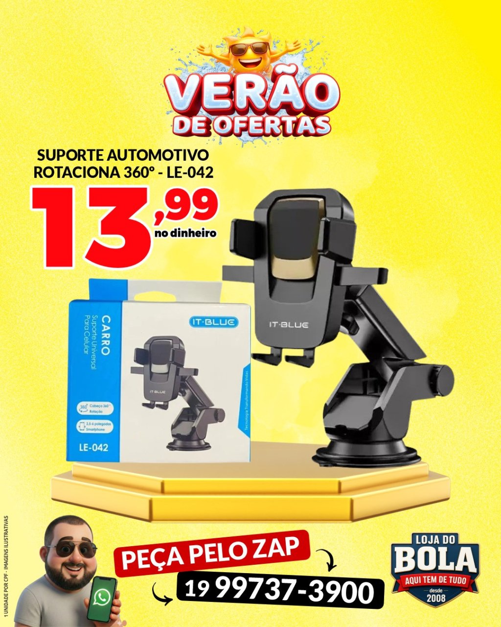 SUPORTE CELULAR VEICULAR LE-042