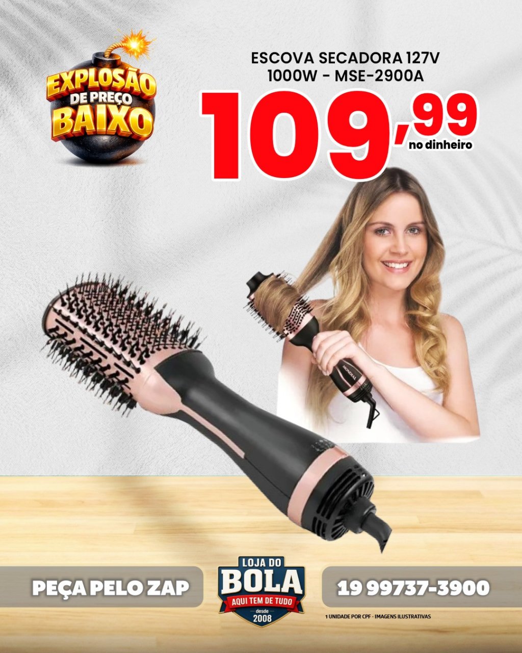 ESCOVA SECADORA ELÉTRICA  127V 1000W