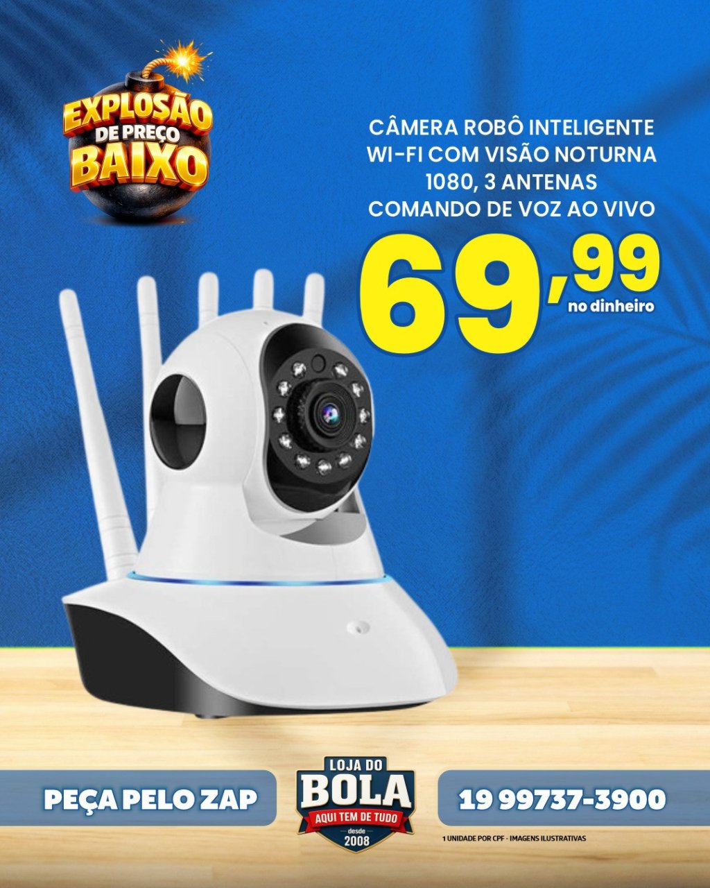 CÂMERA DOME WI-FI INTERNA