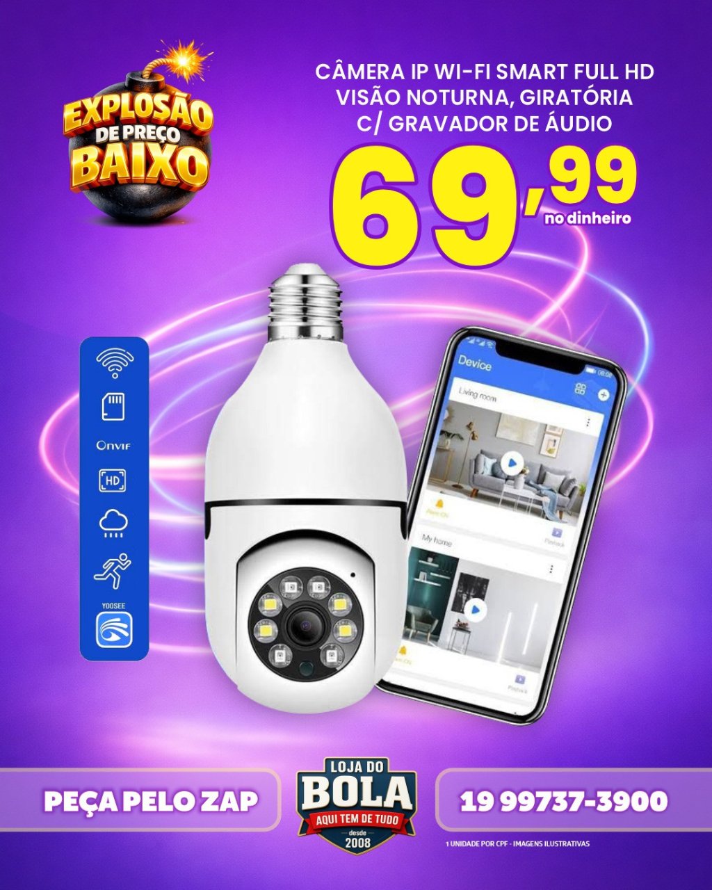 CÂMERA IP PARA BOCAL