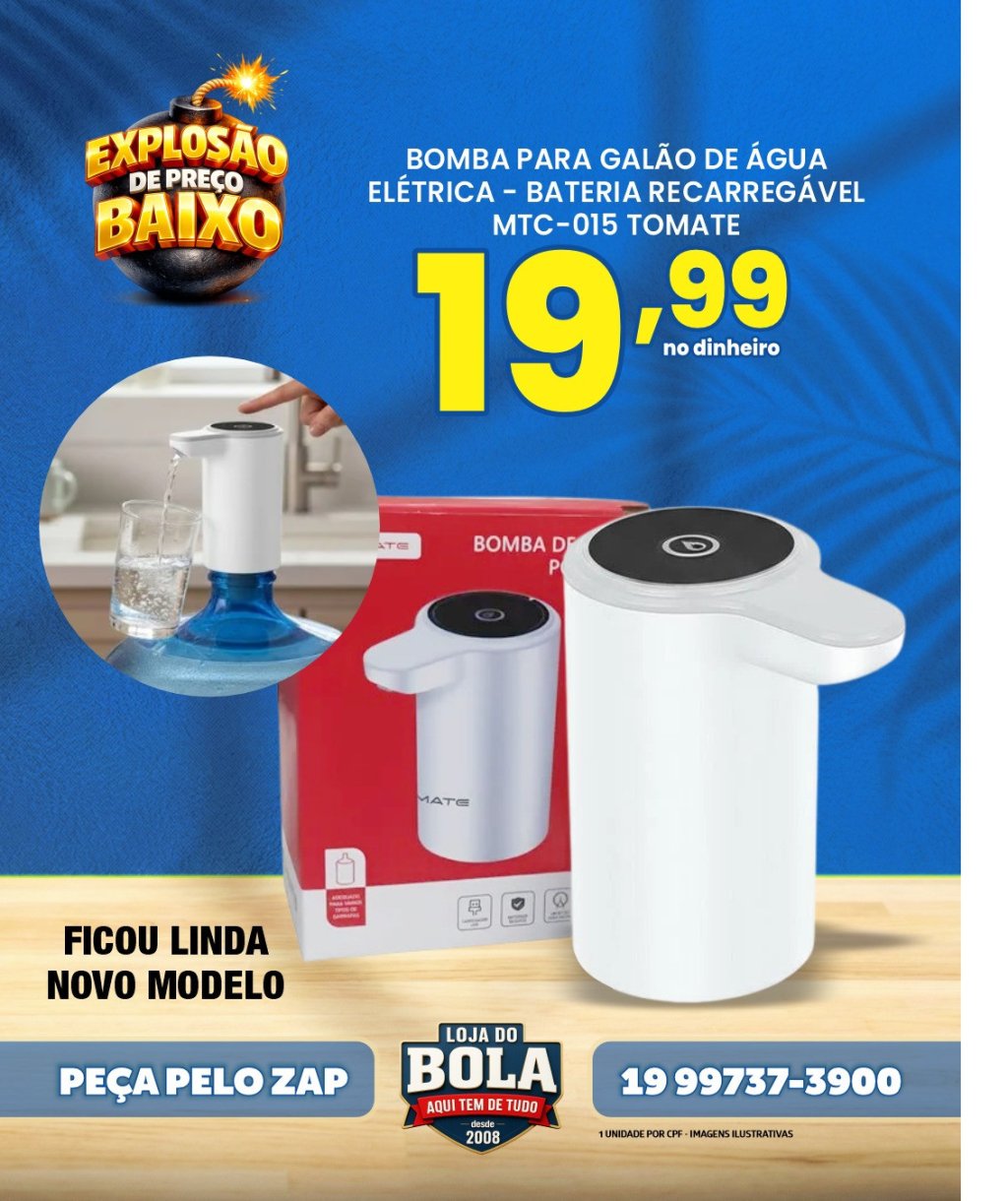 BOMBA ELÉTRICA PARA GALÃO DE ÁGUA