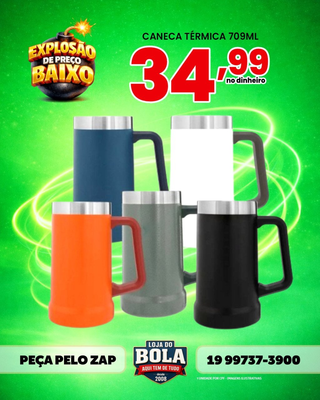 CANECA TÉRMICA 790ML - VÁRIA CORES