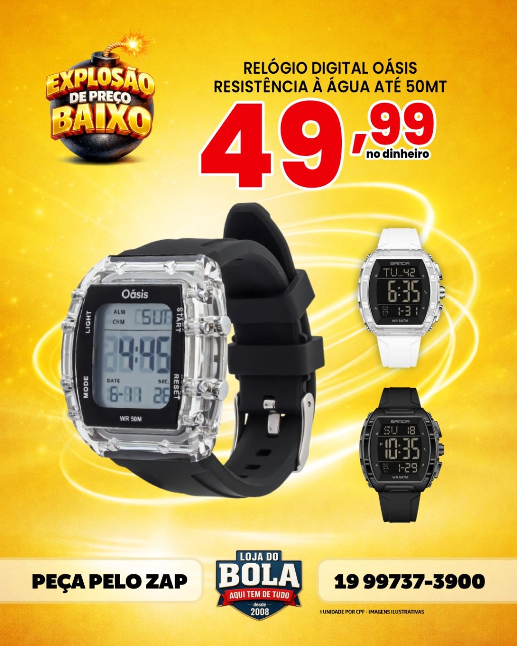 RELÓGIO DIGITAL OÁSIS 