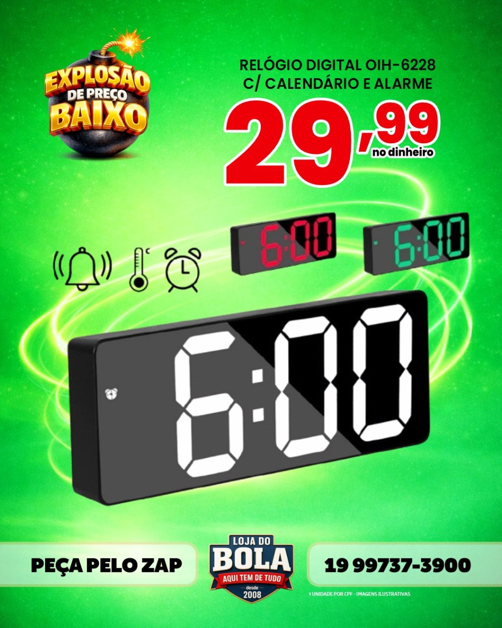 RELÓGIO DIGITAL  OIH-6228