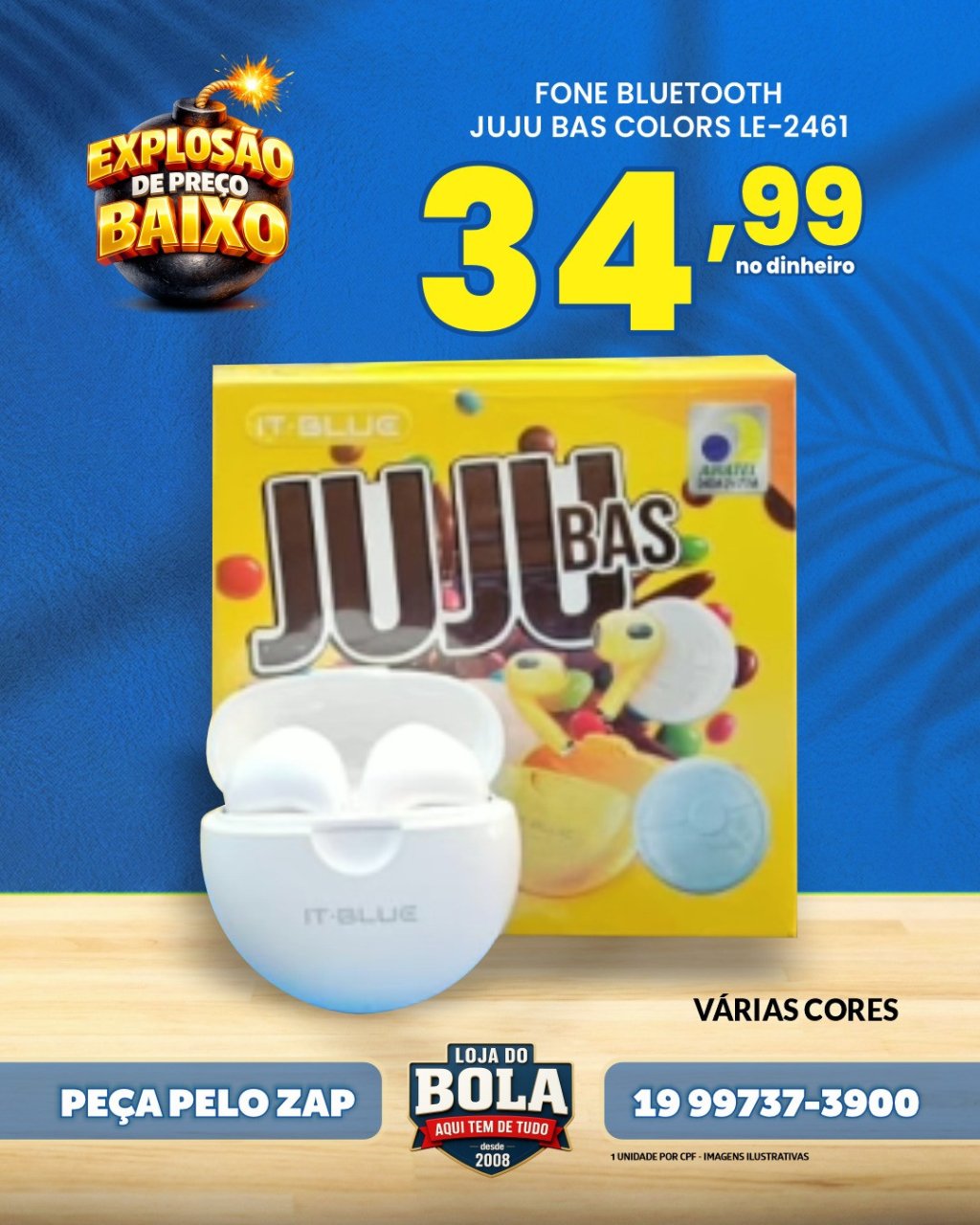 FONE BLUETOOTH JUJUBAS  LE-2461