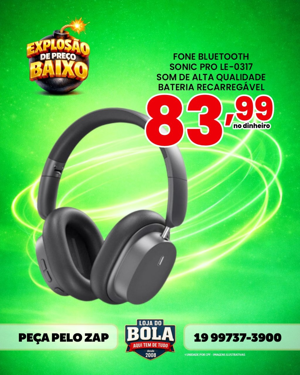 FONE BLUETOOTH SONIC PRO LE-0317