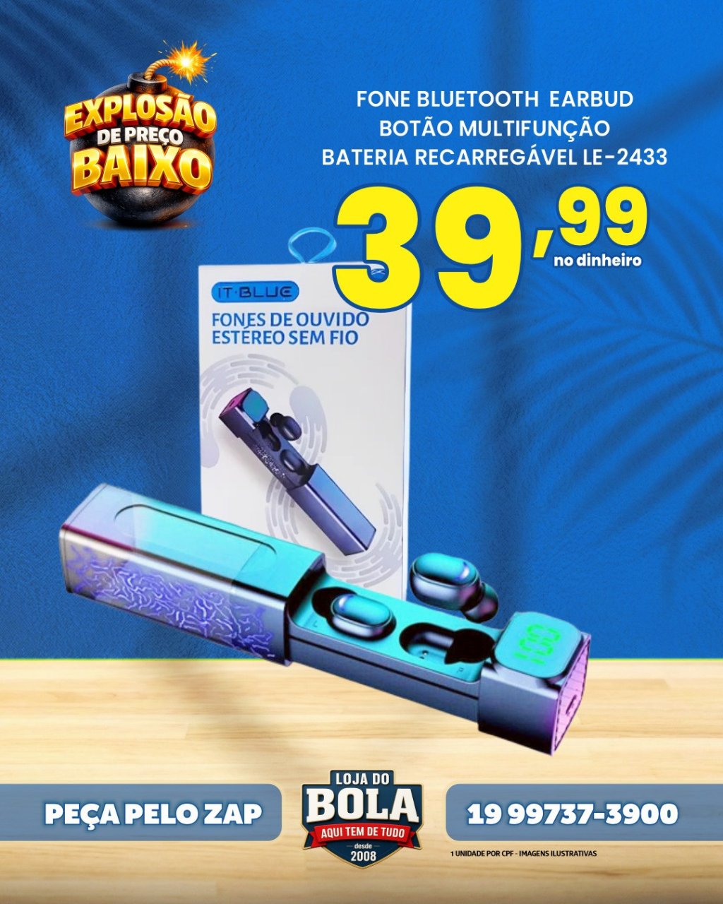 FONE BLUETOOTH IT-BLUE LE-2433