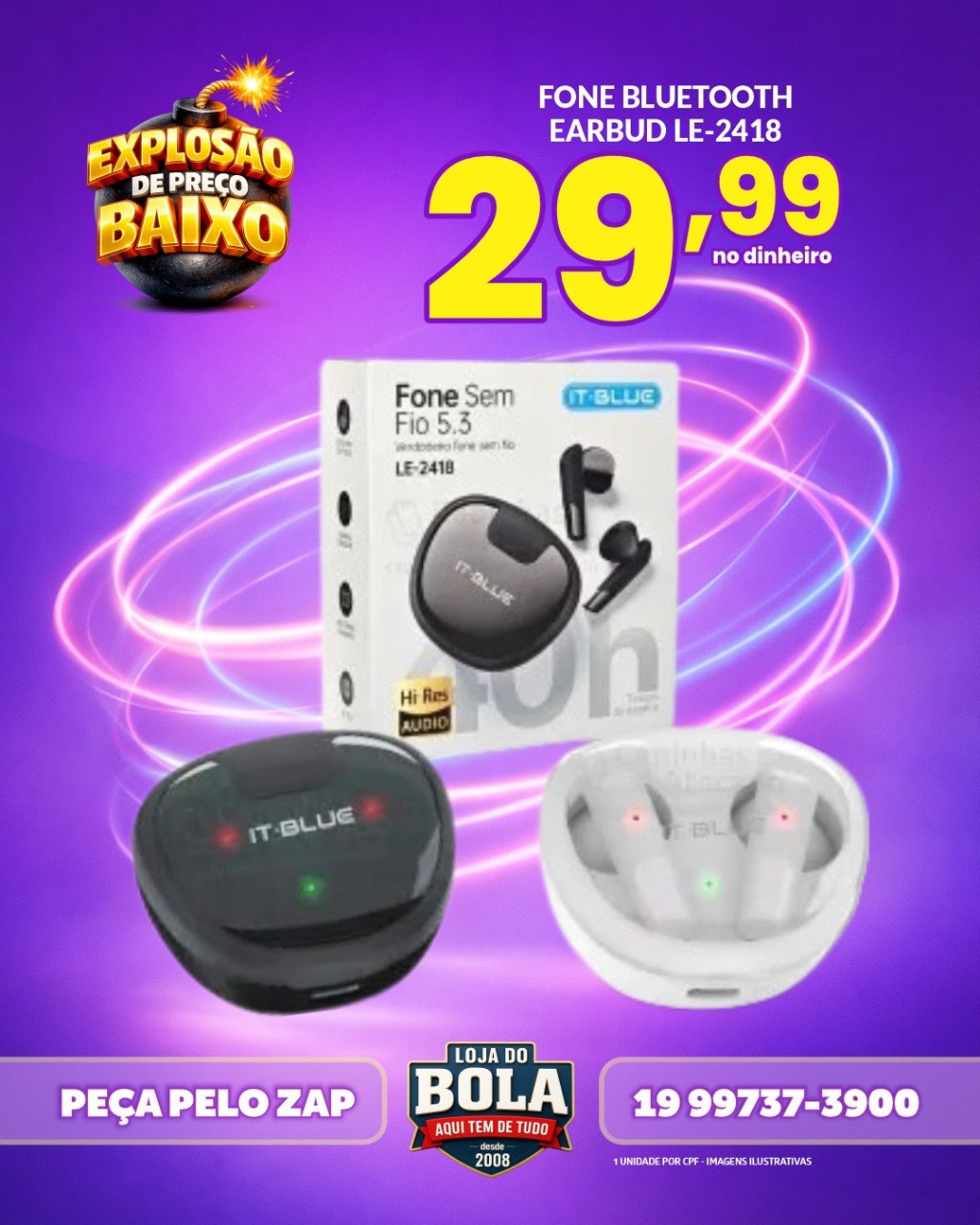 FONE BLUETOOTH IT-BLUE LE-2418