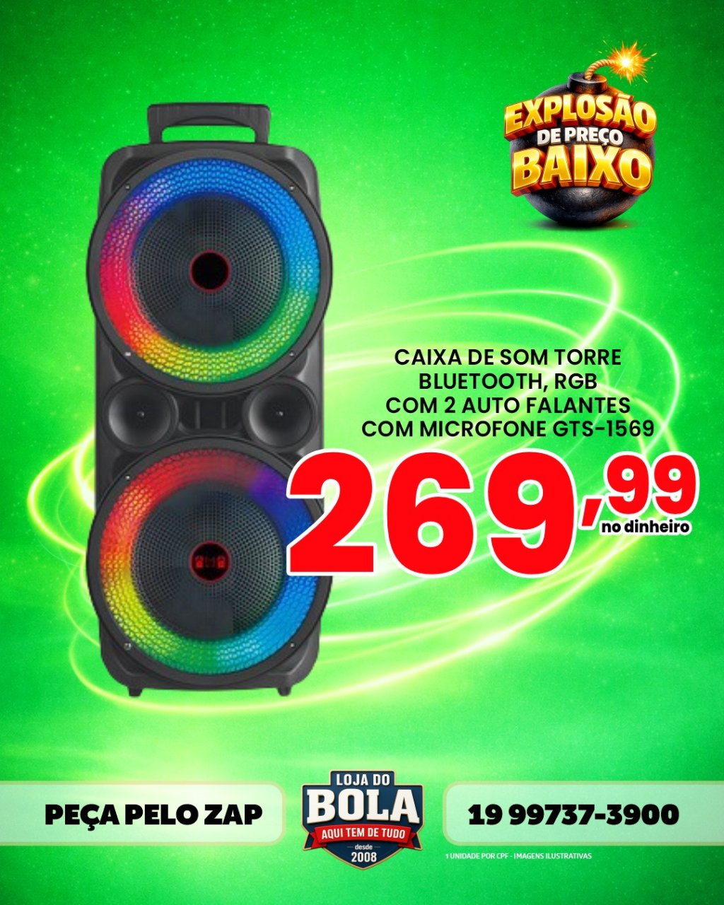 CAIXA DE SOM BLUETOOTH GTS-1569