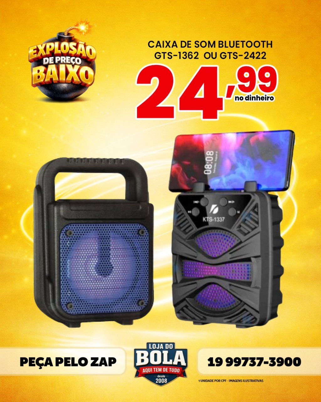 CAIXA DE SOM BLUETOOTH ZQS-1373 / GTS-1362