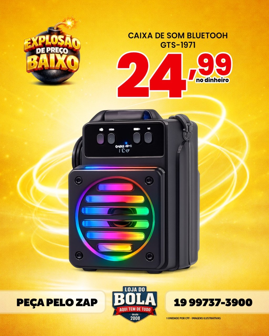 CAIXA DE SOM BLUETOOTH GTS-1971