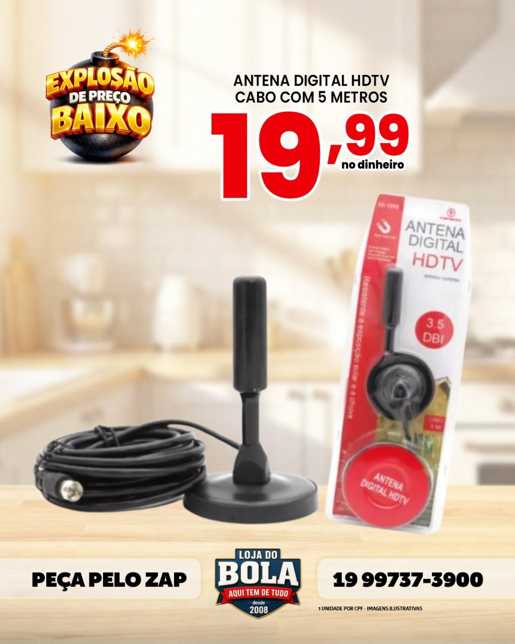 ANTENA DIGITAL INTERNA E EXTERNA 