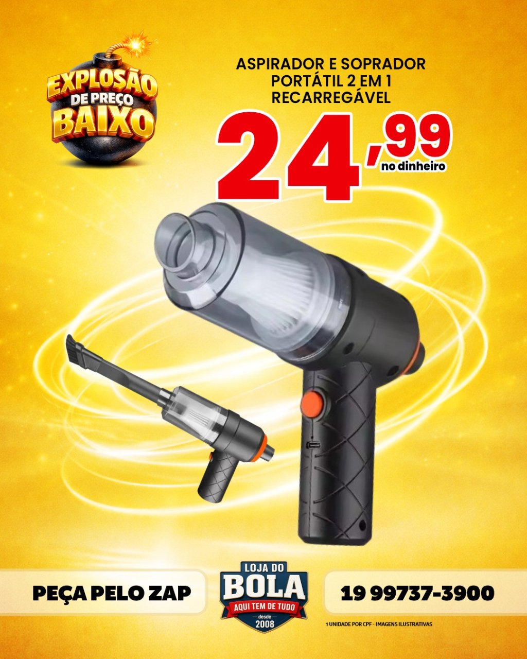 ASPIRADOR PORTÁTIL 2 em 1