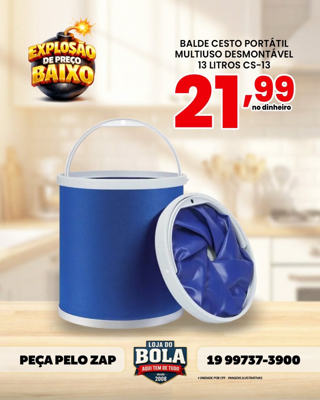 CESTO Portátil - 13L   CS-13