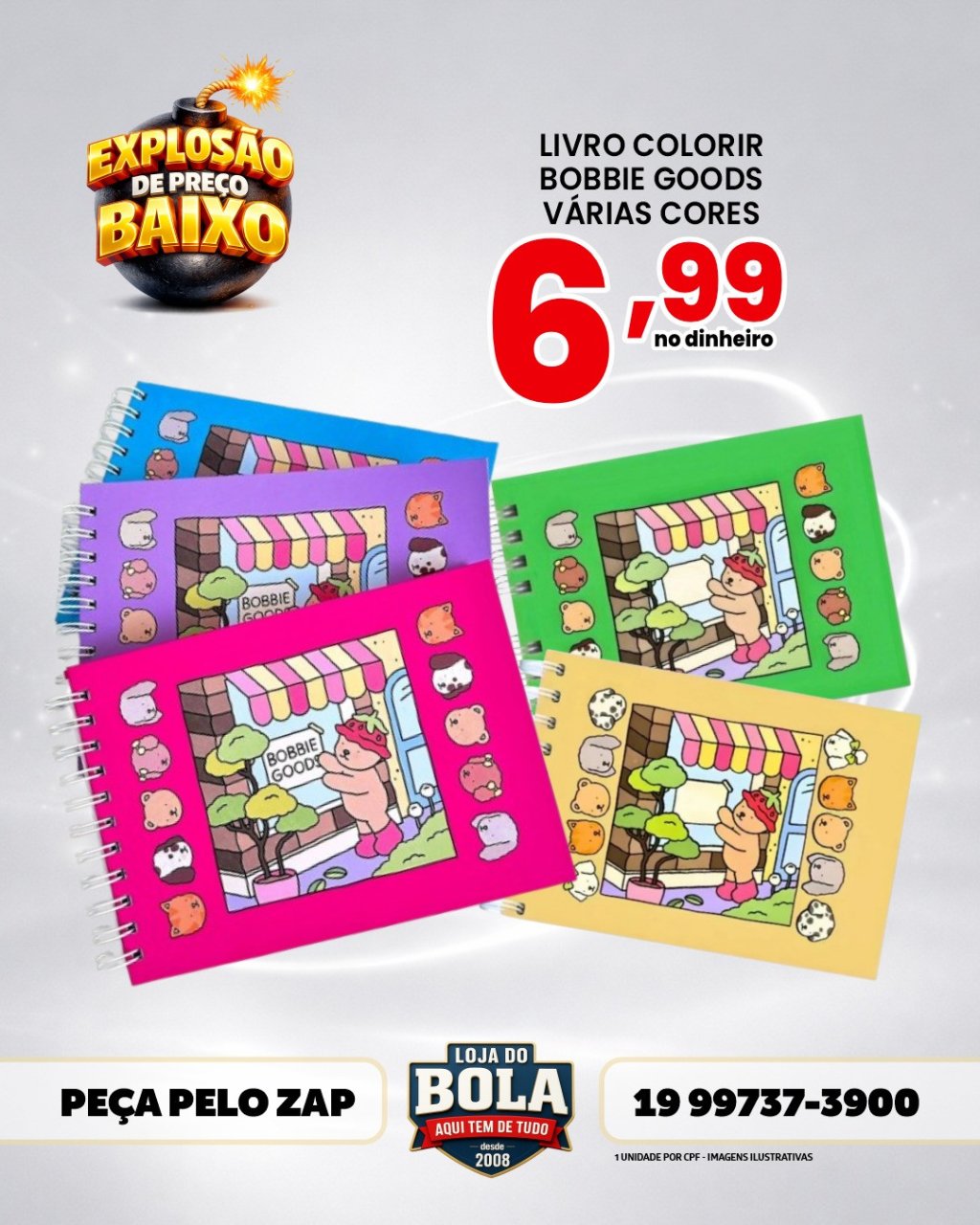 LIVRO PARA COLORIR BOBBIE GOODS