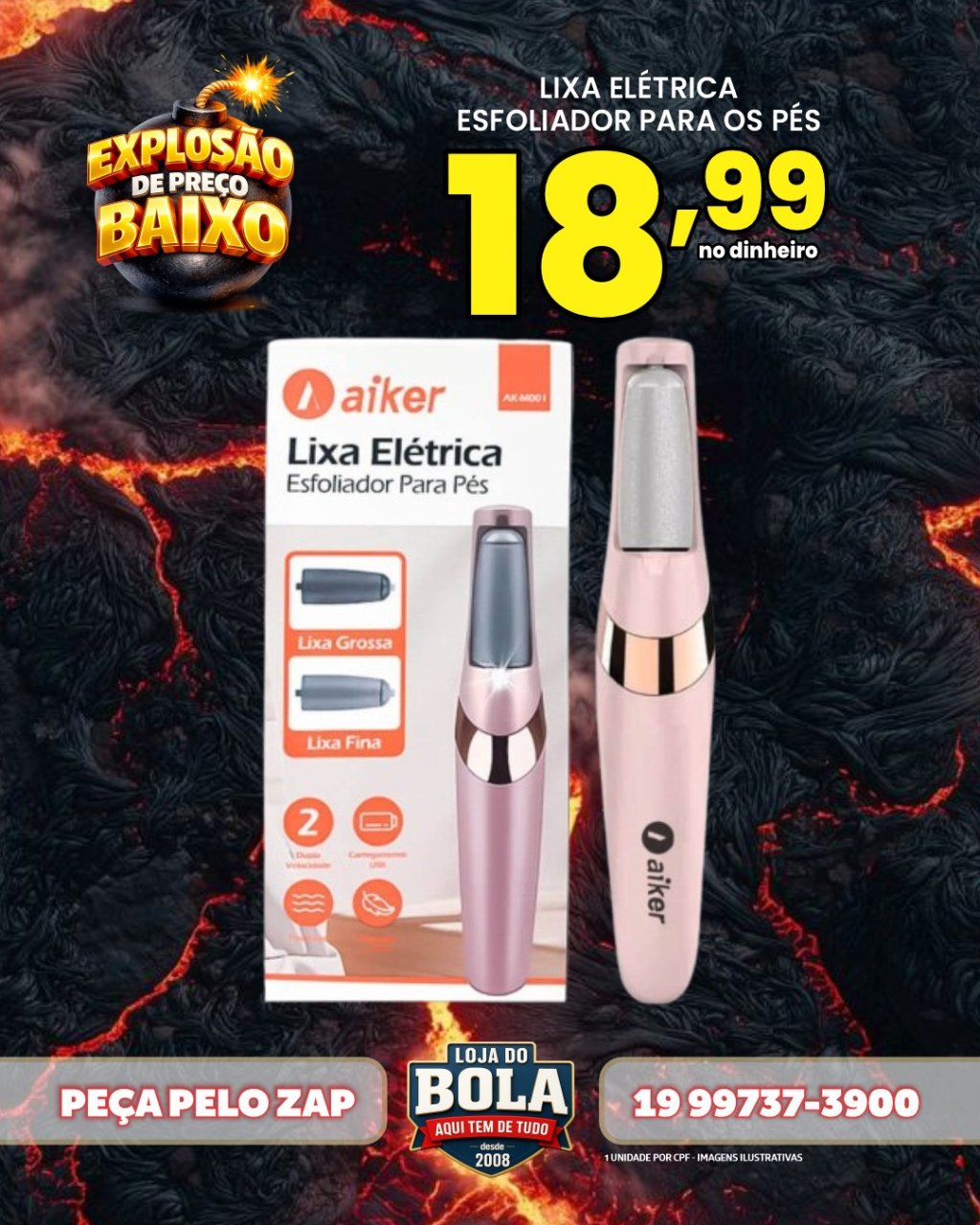 LIXA ELÉTRICA LMF-1156 REMOVEDOR DE CALOS E ESFOLIANTE