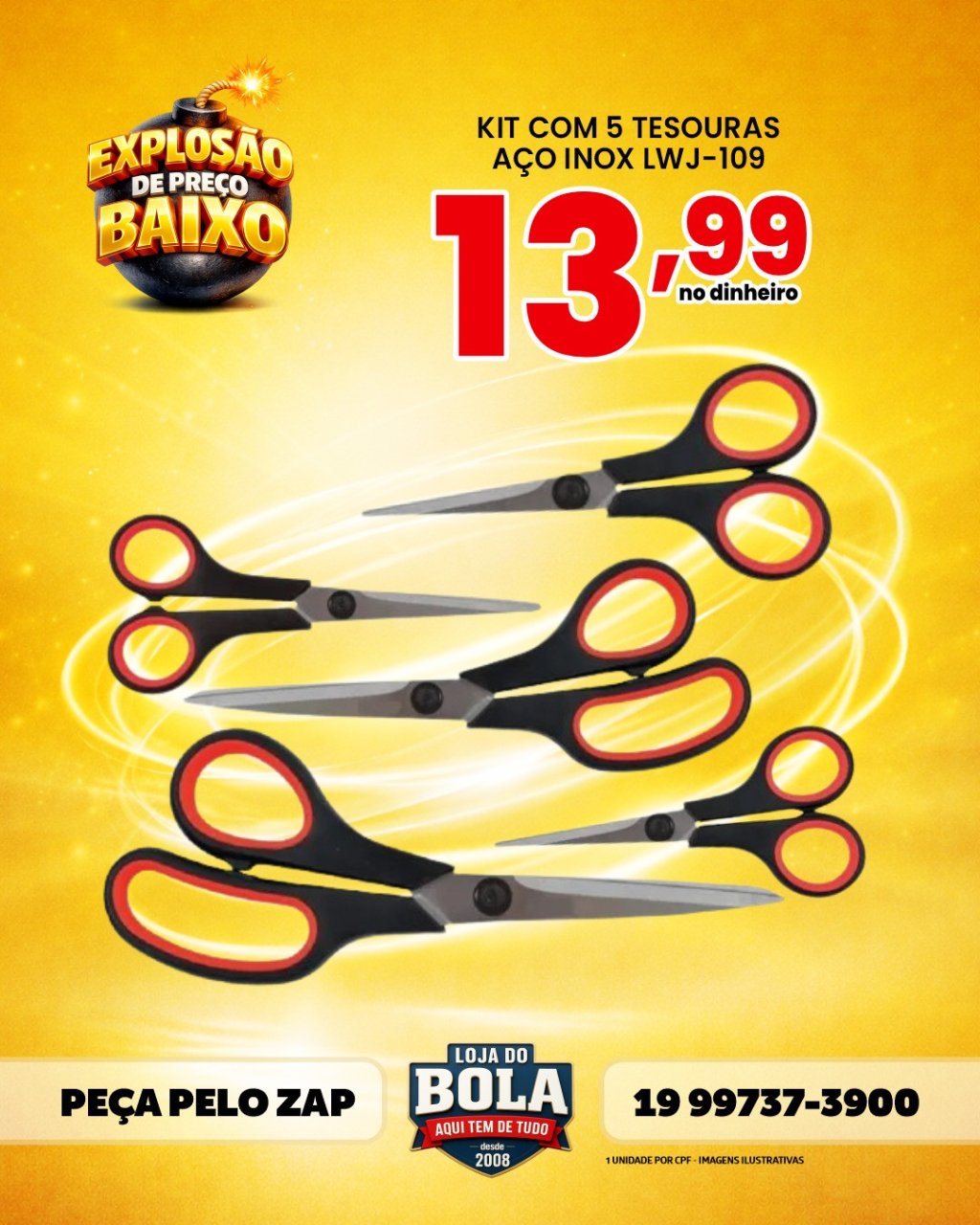 KIT COM 5 TESOURAS LWJ-109