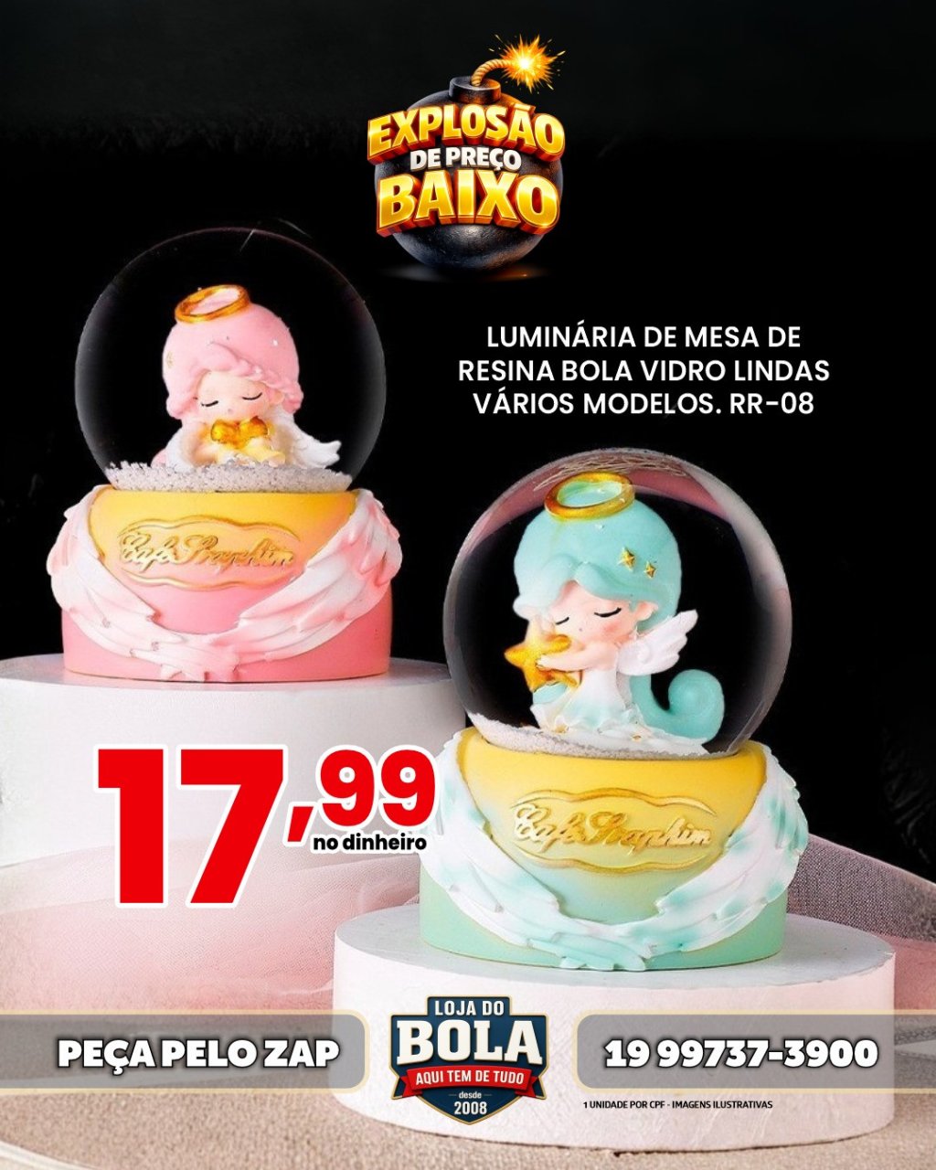 LUMINÁRIA DE MESA DE RESINA - RR-08