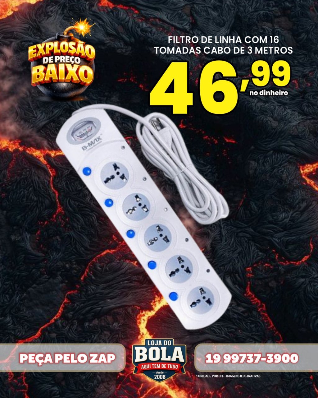 FILTRO DE LINHA - CABO DE 3 METROS