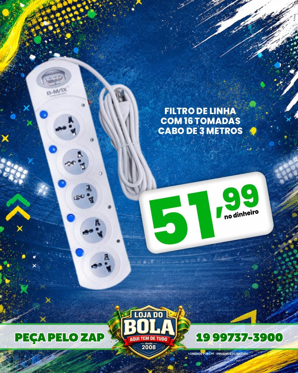 FILTRO DE LINHA - CABO DE 3 METROS