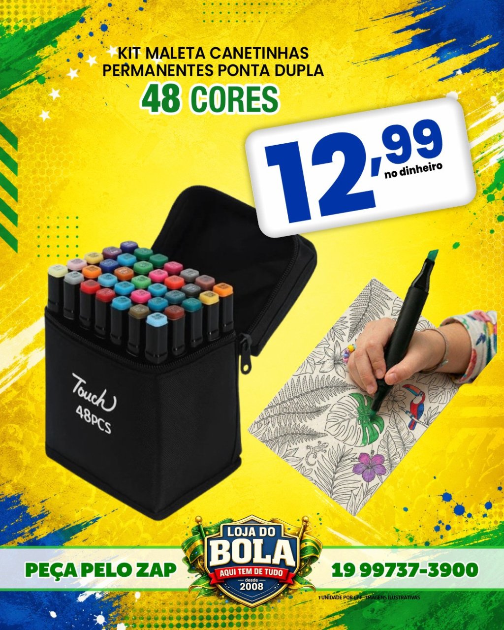 KIT CANETINHAS PONTA DUPLA  48 unidades