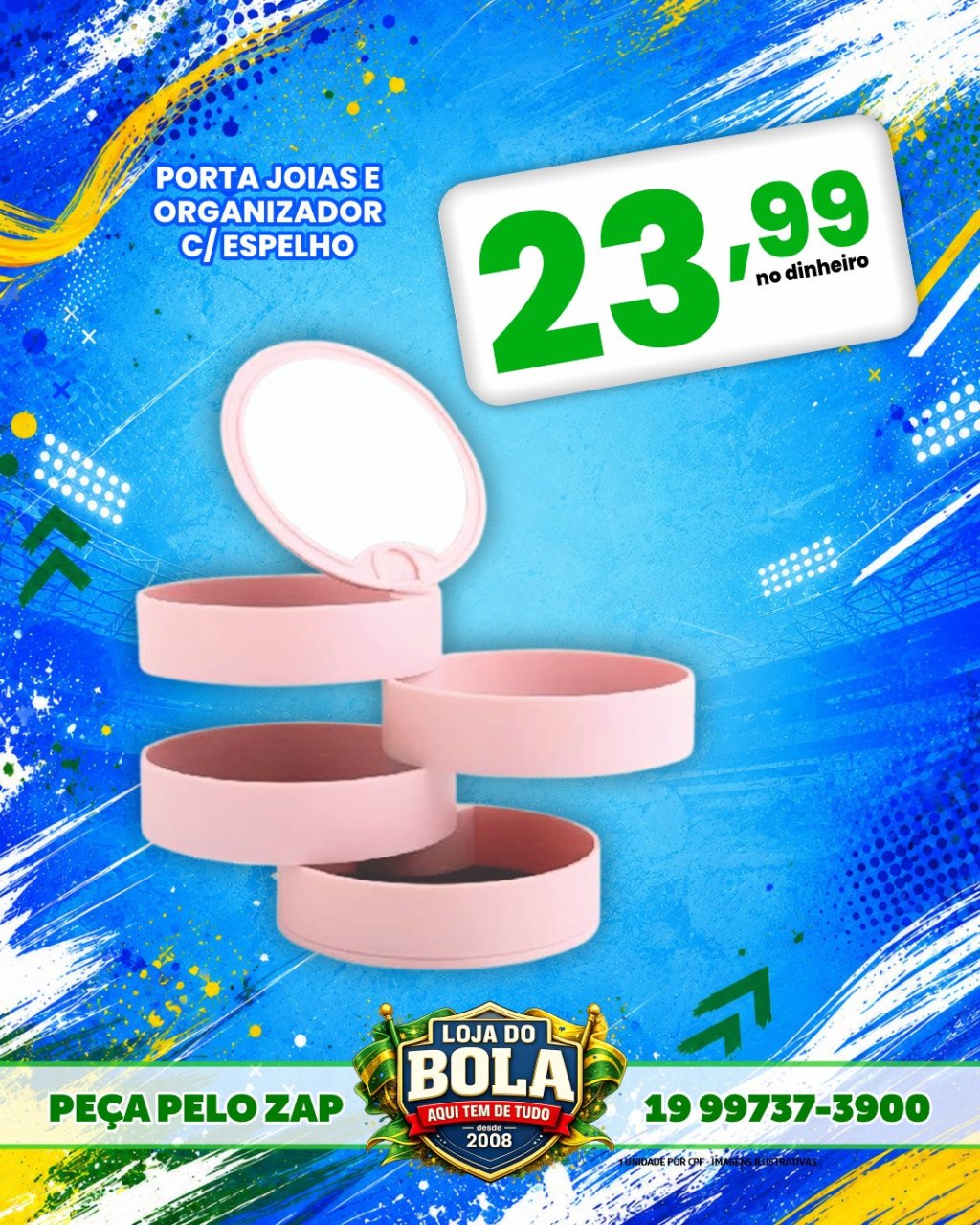 PORTA JÓIA COM ESPELHO