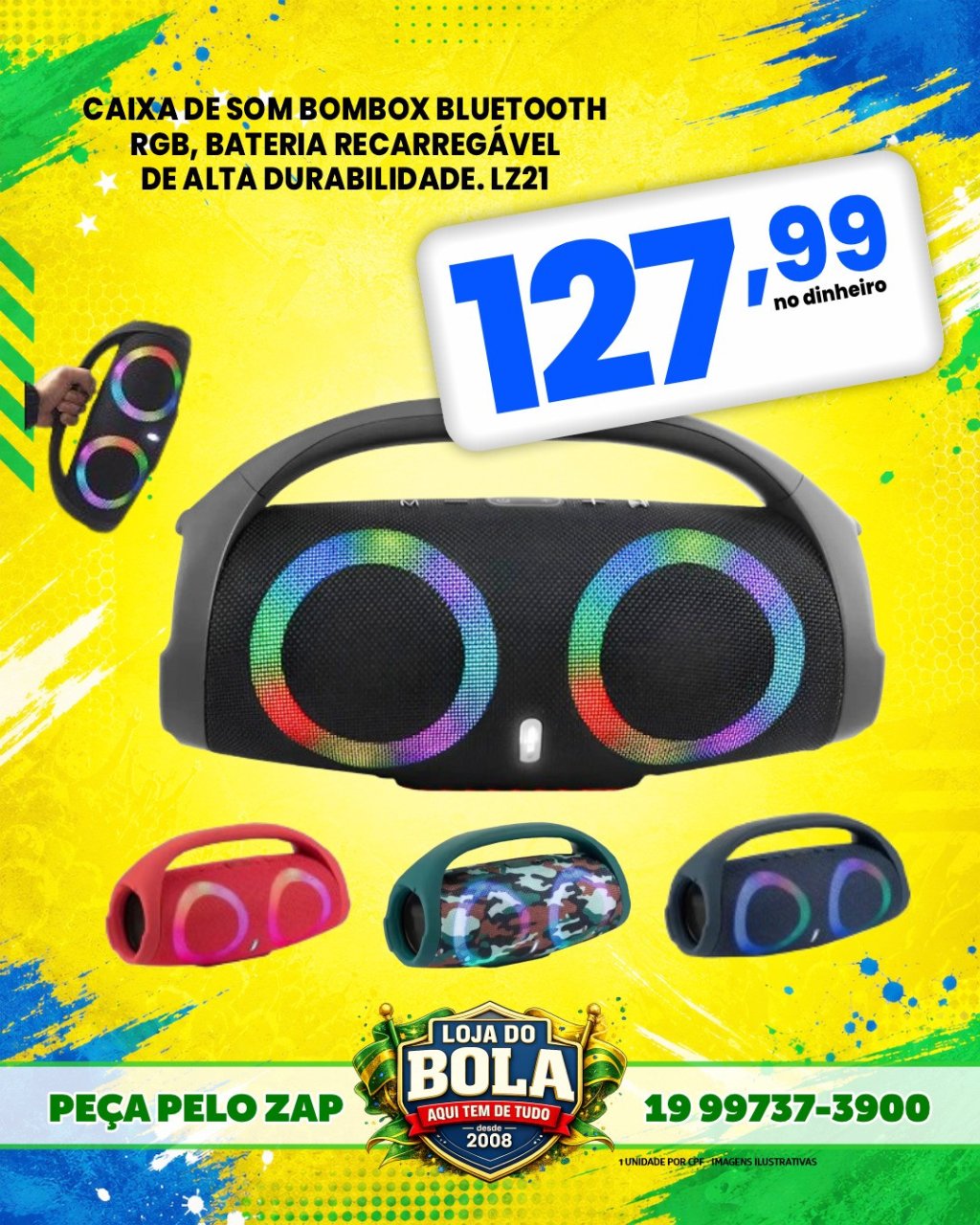 CAIXA DE SOM BLUETOOTH BOMBOX LZ1